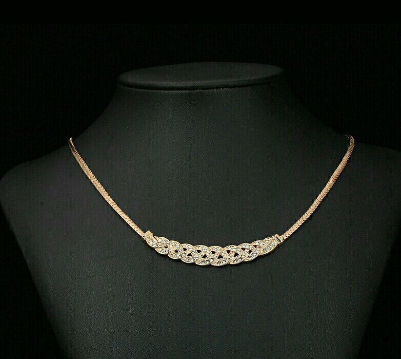 18K Gold Plated Zircon Crystal Necklace M00730