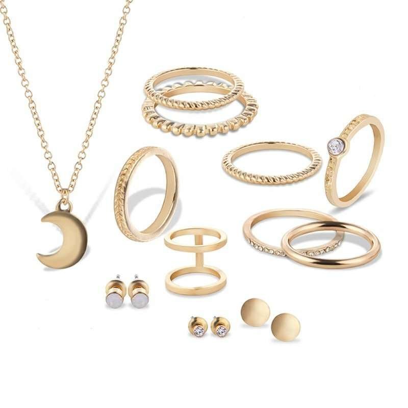 Gold Plated Crystal Jewelry Set M02039