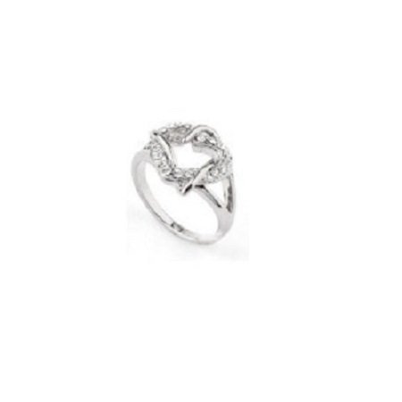 Platinum Plated Swarovski Elements Heart Ring M02243
