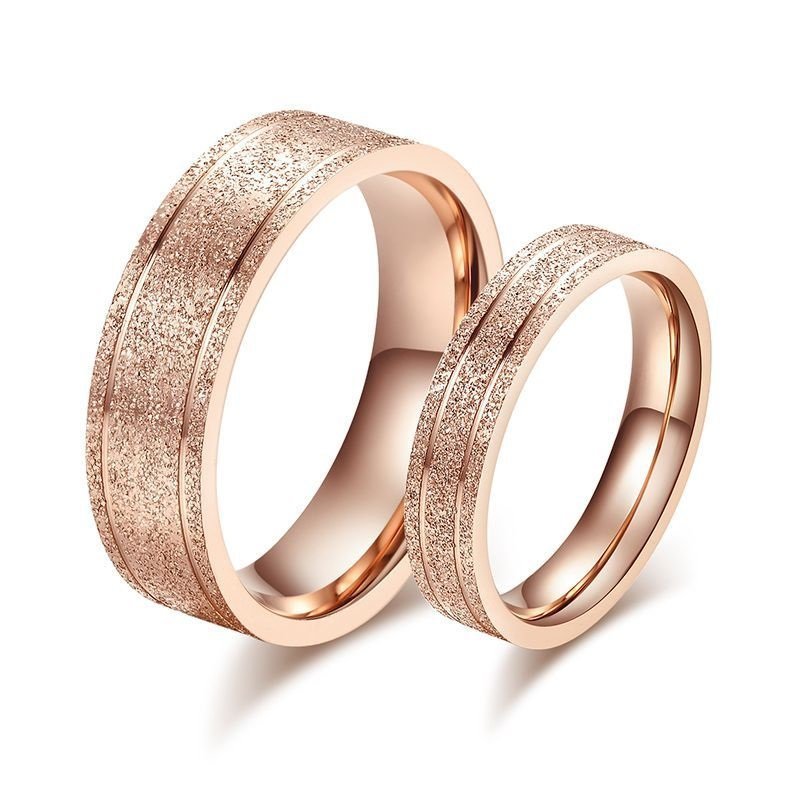 18K Rose Gold Plated Stainless Steel Couple Rings M01280