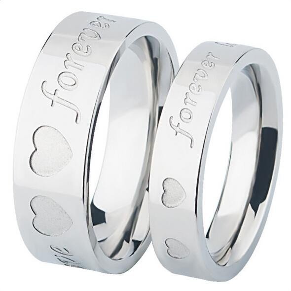 316L Stainless Steel 18K Gold Plated Couple Rings Jewelry Set M01618