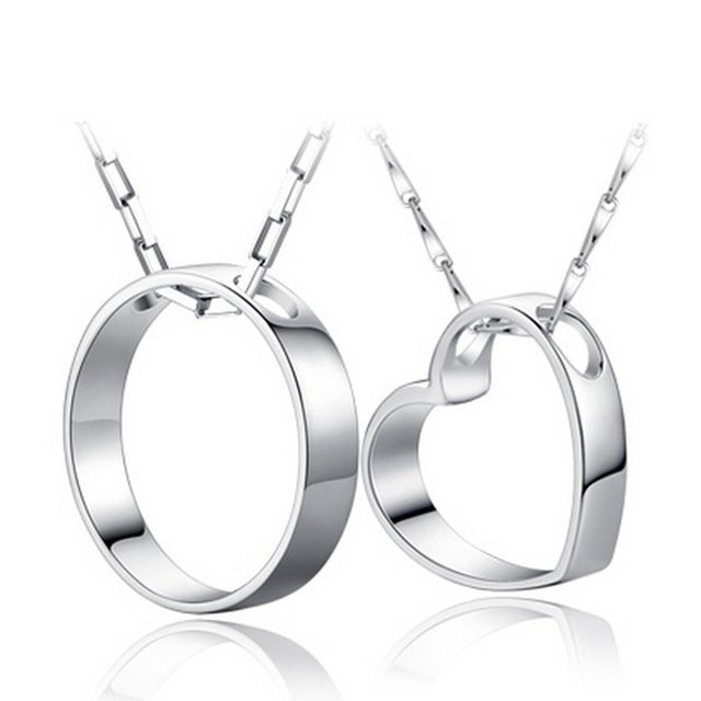 316L Stainless Steel and Titanium 18K Gold Plated Couple Necklaces Jewelry Set M01778