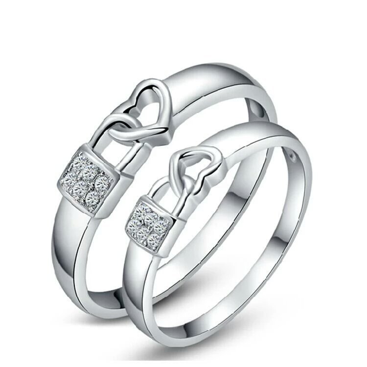 316L Stainless Steel and Titanium 18K Gold Plated Couple Rings Jewelry Set M01759