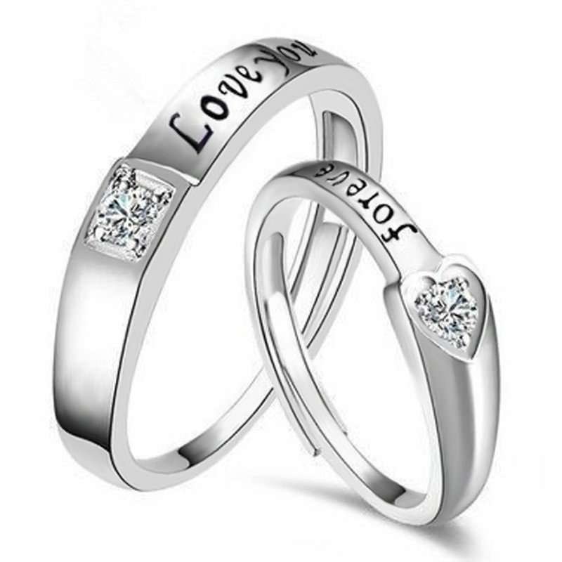 925 Silver Plated Adjustable Austrian Crystal Rings M01944