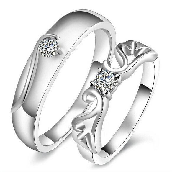 925 Silver Plated Adjustable Austrian Crystal Rings M01954