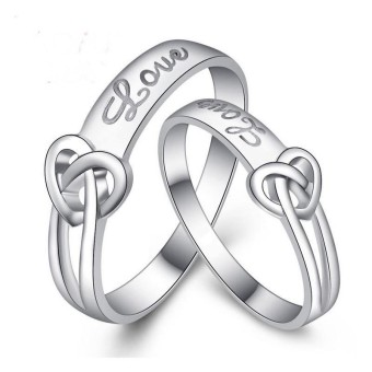 925 Silver Plated Couple Adjustable Rings M01611