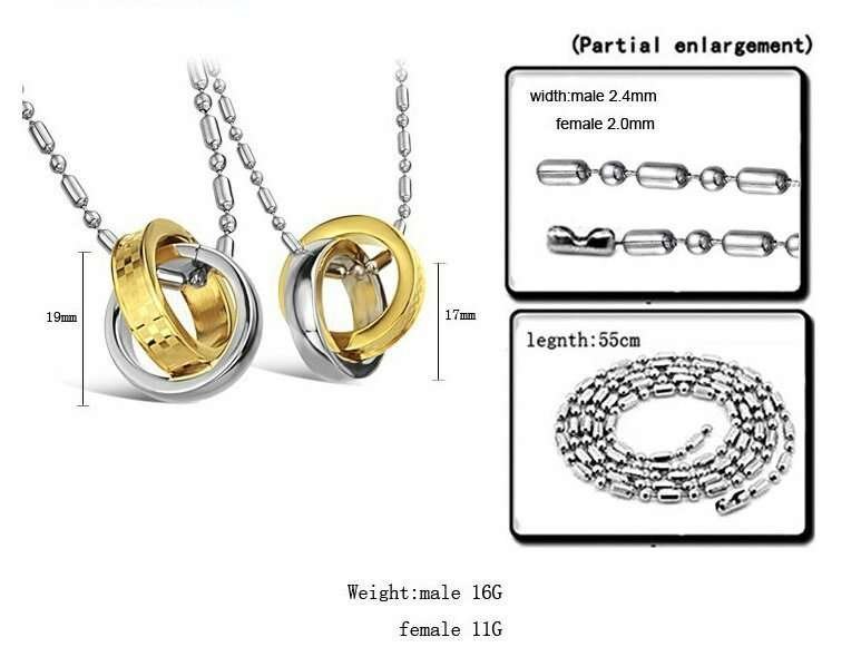 Lovers Gift Titanium Stainless Steel Couple Necklaces M01355