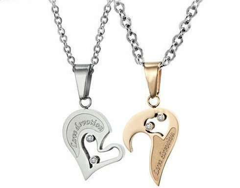 Lovers Gift Titanium Stainless Steel Couple Necklaces M01384