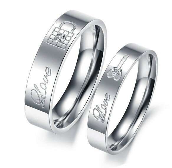 Lovers Gift Titanium Stainless Steel Couple Rings M01380