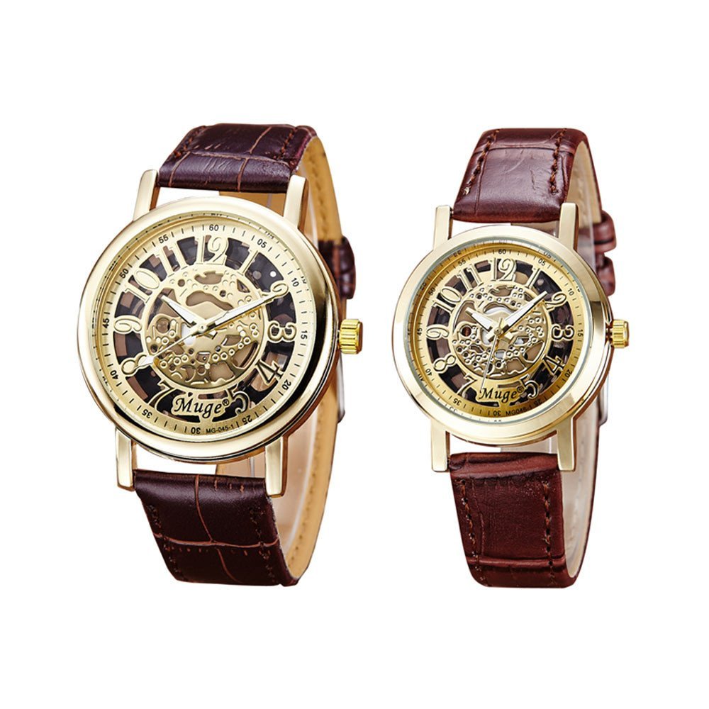 Muge Original Leather Brown Couples Watch M02000