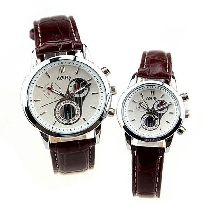 Nary Original Leather Brown Couples Watch M01997