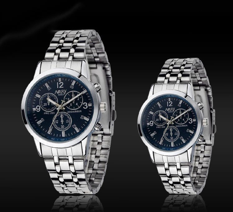Nary Stainless Steel Original Blue Couples Watch M02006