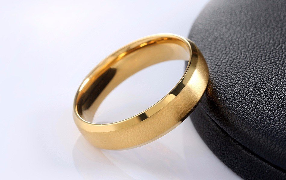 316L Stainless Steel 18K Real Gold Plated Ring M01723
