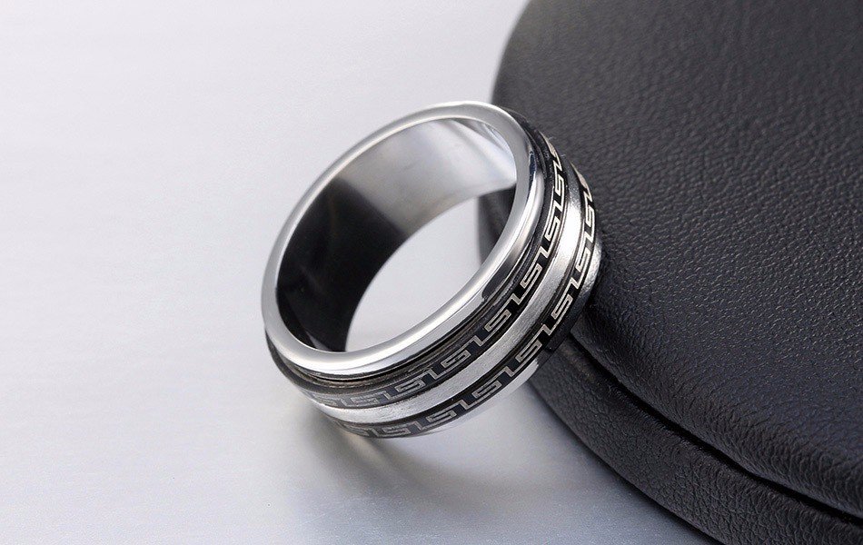 316L Stainless Steel Titanium Plated Men Ring M01725