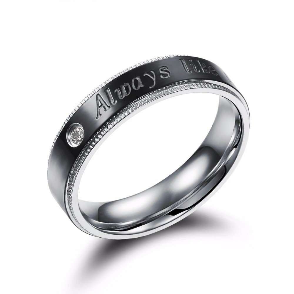 316L Stainless Steel Titanium Plated Men Size 8 Ring M01792