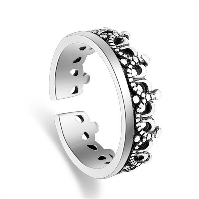 925 Silver Plated Austrian Crystal Adjustable Ring M01737