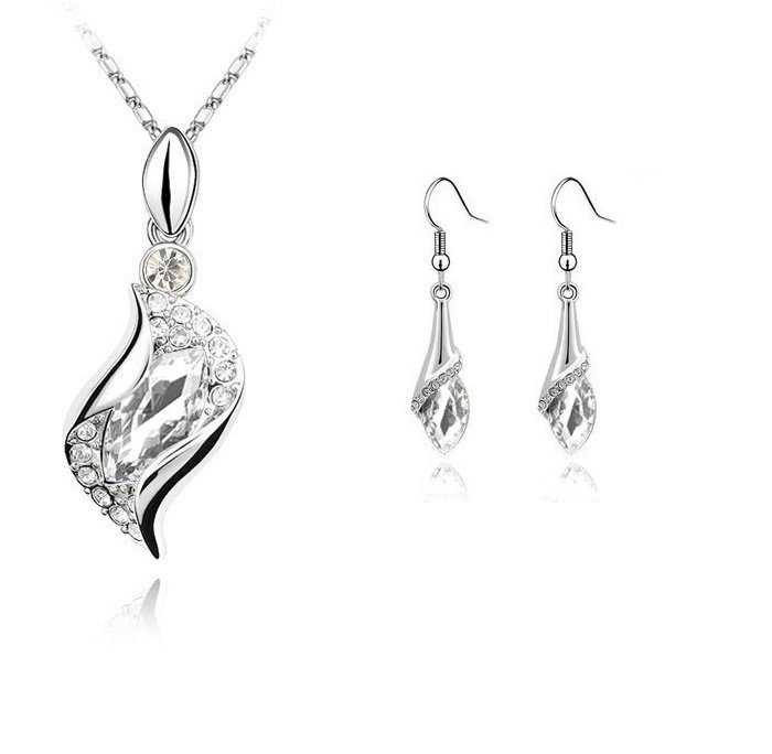 925 Silver Plated Austrian Crystal Jewelry Set M01964