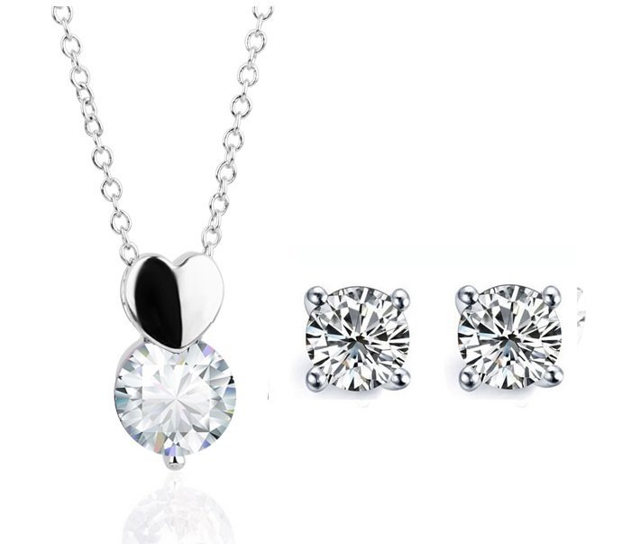 925 Silver Plated Austrian Crystal Jewelry Set M01976