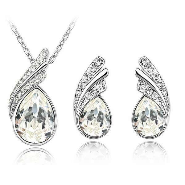 925 Silver Plated Austrian Crystal Jewelry Set M02151