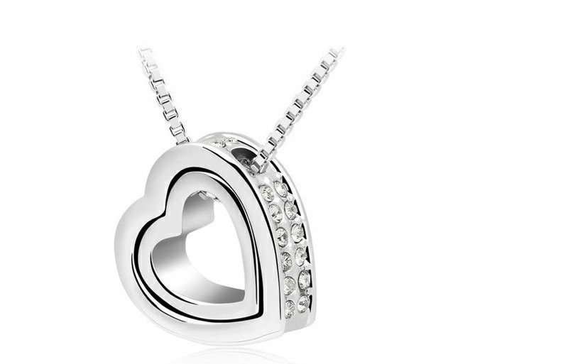 925 Silver Plated Austrian Crystal Necklace M01977