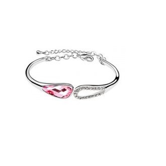 925 Silver Plated Austrian Crystal Pink Bracelet M01959
