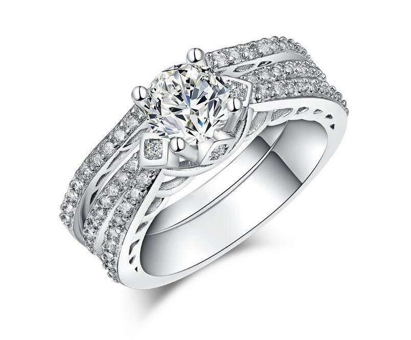 925 Silver Plated Austrian Crystal Ring M01711