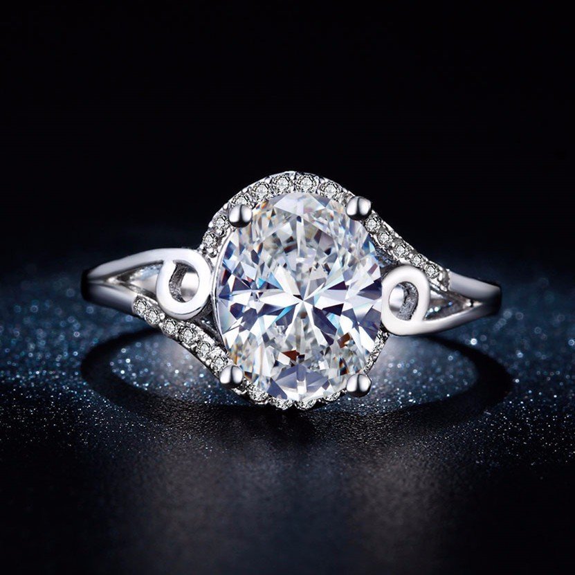 925 Silver Plated Austrian Crystal Ring M01715