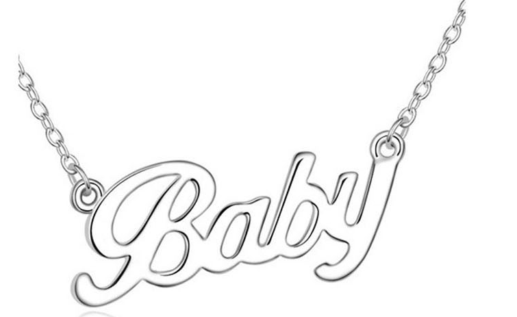 925 Silver Plated BABY Letter Necklace M02023