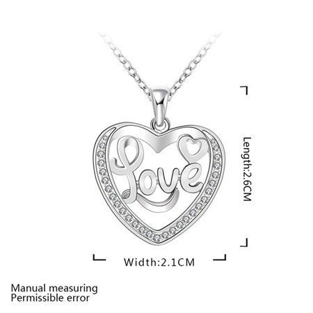 925 Silver Plated LOVE Heart Necklace M01661