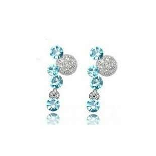 925 Silver Plated Ocean Blue Earrings M02090