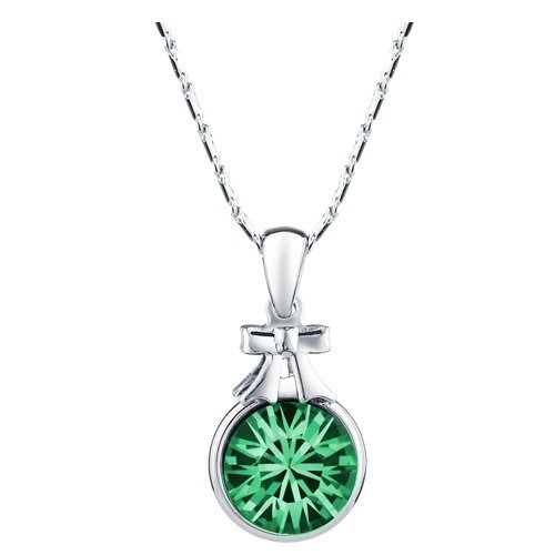 925 Silver Plated Original Swarovski Green Necklace M02113