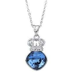 925 Silver Plated Original Swarovski Ocean Blue Necklace M02119