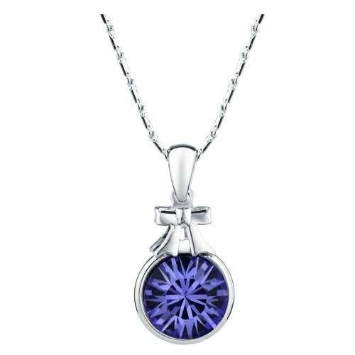 925 Silver Plated Original Swarovski Purple Necklace M02112