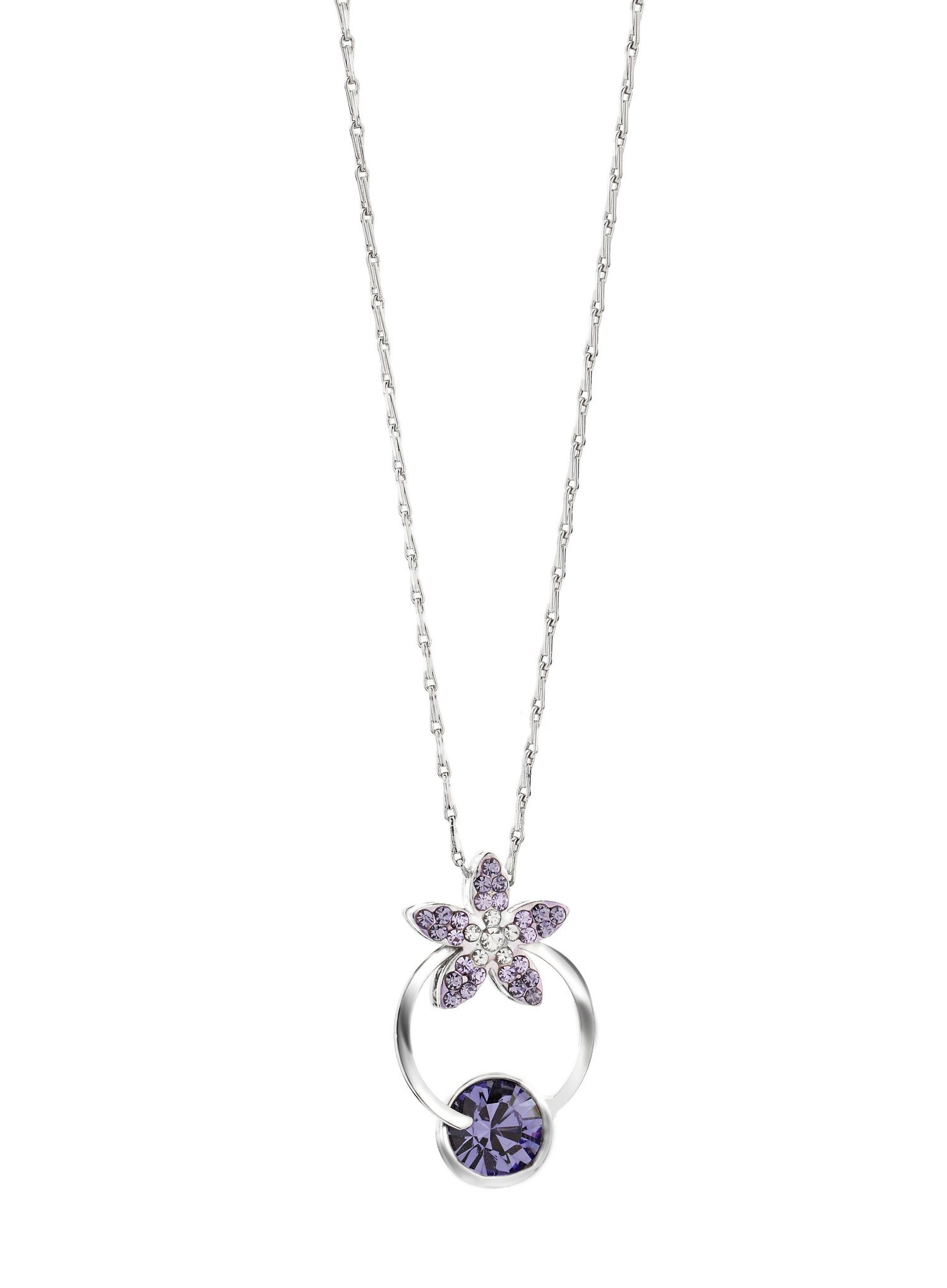 925 Silver Plated Original Swarovski Purple Necklace M02121