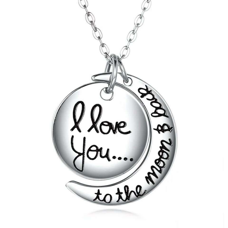 925 Silver Plated Stainless Steel I LOVE YOU Necklace M02125