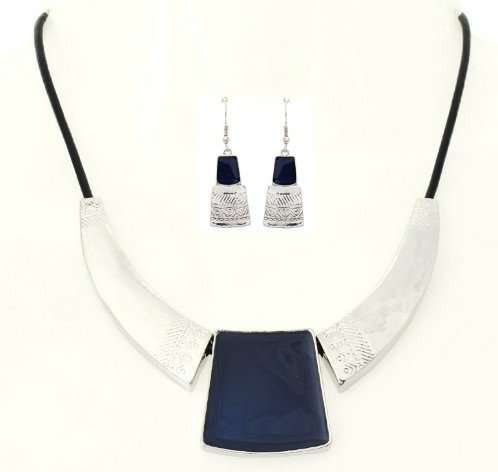 Alloy Nickle Free Enamel Blue Jewelry Set M00403