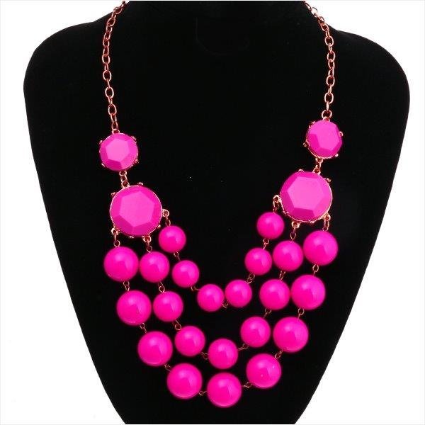 Bib Buble Statement Rose Necklace M00326