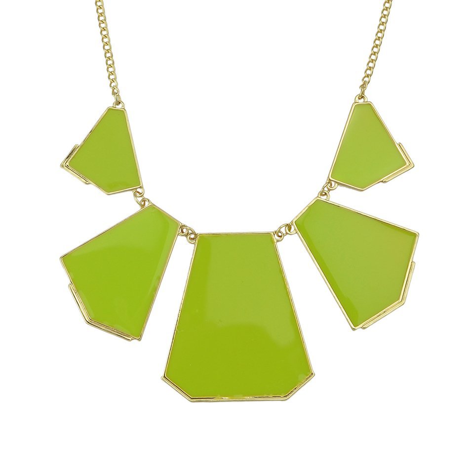 Enamel Nickle Free Geometric Collar Yellow Necklace M00422