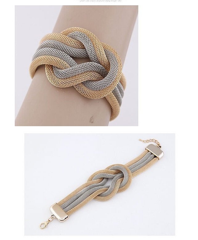Fashion Chunky Silver Multilayer Bracelet M01366