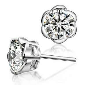 Flower Zircon Crystal Stud Earrings M00652