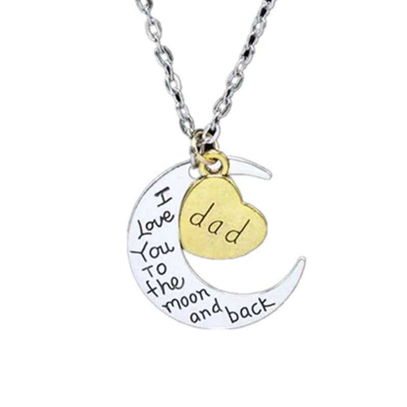 I Love You To The Moon and Back Dad Lover Necklace M01323