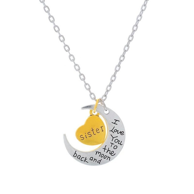 I Love You To The Moon and Back Sister Lover Necklace M01321