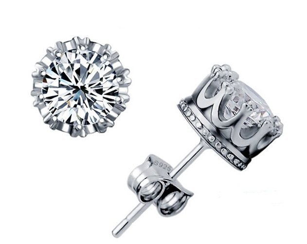 Imperial Crown Zircon Crystal Stud Earrings M00651