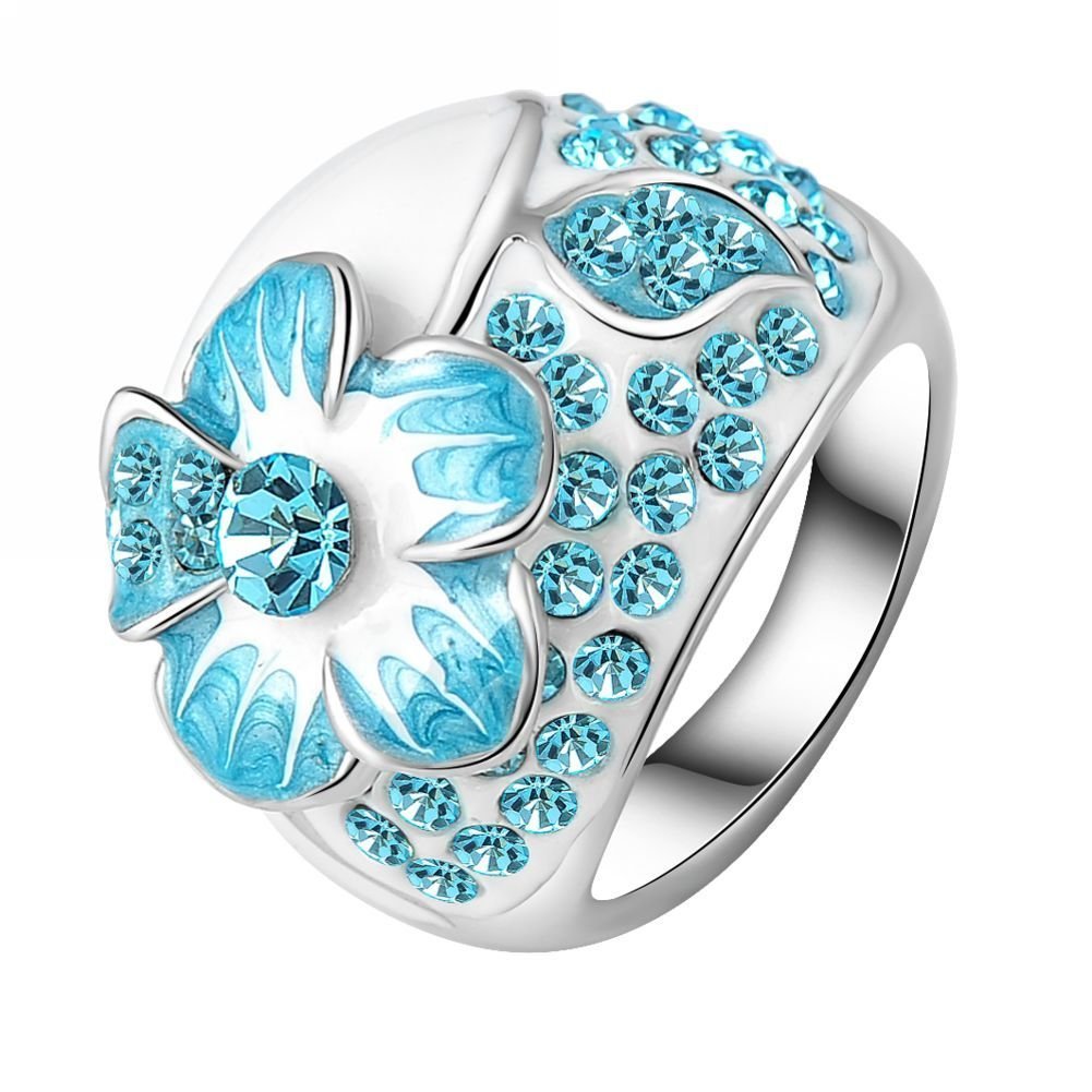 Platinum Plated 3 Times Austrian Crystal Enamel Jewellery Set M01456