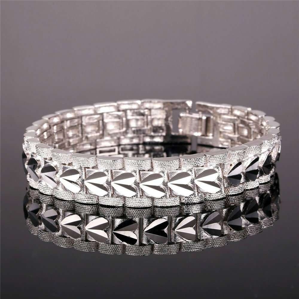 Platinum Plated Environmental Friendly Copper Alloy Bracelet M01640
