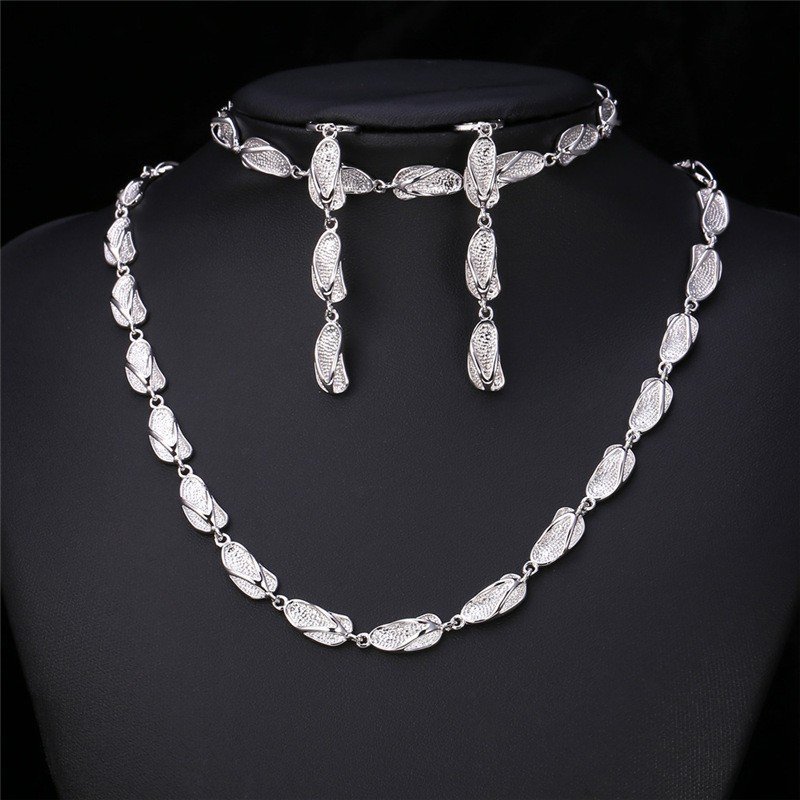 Platinum Plated Environmental Friendly Copper Alloy Jewelry Set M01570