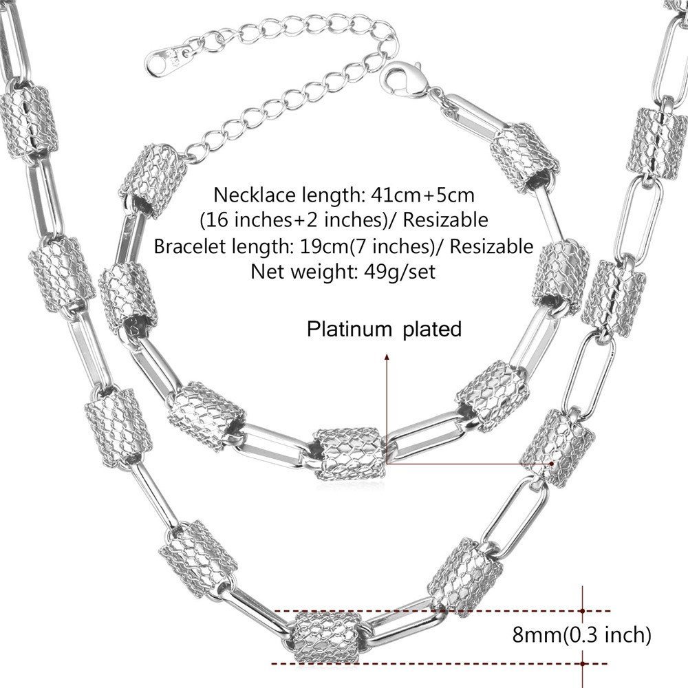 Platinum Plated Environmental Friendly Copper Alloy Jewelry Set M01573