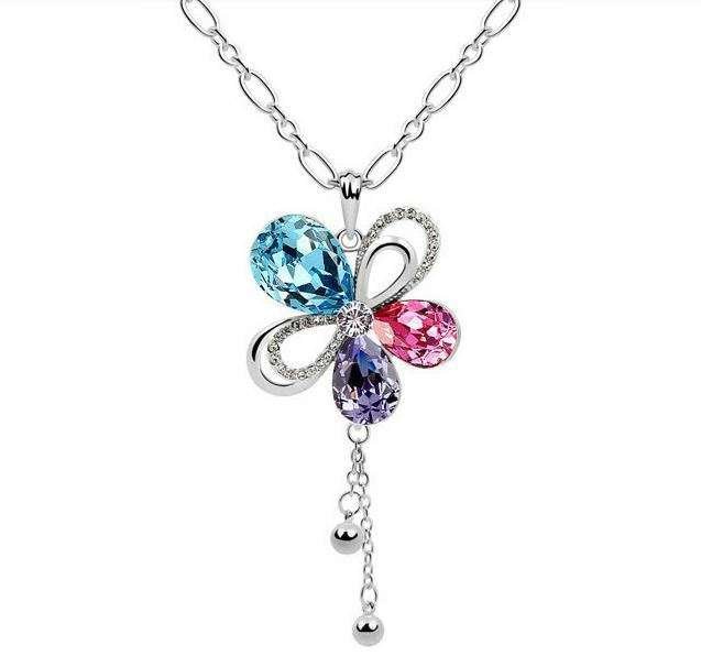 Platinum Plated Swarovski Elements Big Necklace M00268