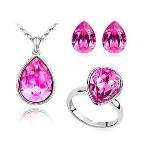 Platinum Plated Swarovski Elements Jewellery Set of 3 Pieces M00297