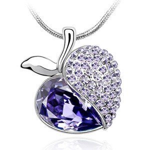 Platinum Plated Swarovski Elements Purple Necklace M00512